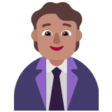 🧑🏽‍💼 Büroangestellte(r): Mittlere Hautfarbe Emoji von Microsoft