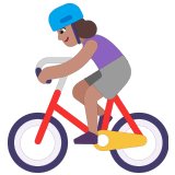 🚴🏽‍♀️ Женщина на Велосипеде: Средний Тон Кожи, смайлик от Microsoft
