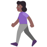 🚶🏾‍♀️ Woman Walking: Medium-Dark Skin Tone, Emoji by Microsoft