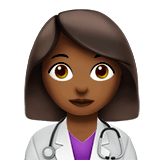 👩🏾‍⚕️ Woman Health Worker: Medium-Dark Skin Tone, Emoji by Apple