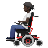 🧑🏿‍🦼 Person in Motorized Wheelchair: Dark Skin Tone, Emoji by Apple