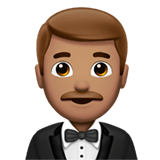 🤵🏽‍♂️ Man in Tuxedo: Medium Skin Tone, Emoji by Apple