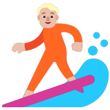 🏄🏼 Person Surfing: Medium-Light Skin Tone, Emoji by Microsoft