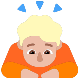 🙇🏼 Person Bowing: Medium-Light Skin Tone, Emoji by Microsoft