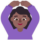 🙆🏾‍♀️ Woman Gesturing Ok: Medium-Dark Skin Tone, Emoji by Microsoft