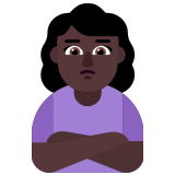 🙎🏿‍♀️ Woman Pouting: Dark Skin Tone, Emoji by Microsoft