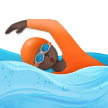 🏊🏿 Плавание: Очень Темный Тон Кожи, смайлик от Samsung