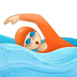 🏊🏻 Person Swimming: Light Skin Tone, Emoji by Samsung