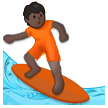 🏄🏿 Person Surfing: Dark Skin Tone, Emoji by Samsung