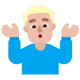 🤷🏼‍♂️ Schulterzuckender Mann: Mittelhelle Hautfarbe Emoji von Microsoft