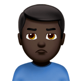 🙎🏿‍♂️ Schmollender Mann: Dunkle Hautfarbe Emoji von Apple