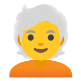 🧑‍🦳 Erwachsener: Weißes Haar Emoji von Google