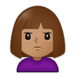 🙎🏽‍♀️ Woman Pouting: Medium Skin Tone, Emoji by Samsung