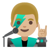 👨🏼‍🎤 Man Singer: Medium-Light Skin Tone, Emoji by Google