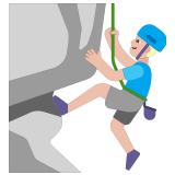 🧗🏼‍♂️ Bergsteiger: Mittelhelle Hautfarbe Emoji von Microsoft
