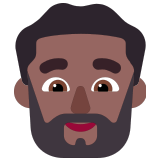 🧔🏾‍♂️ Бородатый Мужчина: Темный Тон Кожи, смайлик от Microsoft