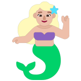 🧜🏼‍♀️ Sirène : Peau Moyennement Claire Emoji par Microsoft