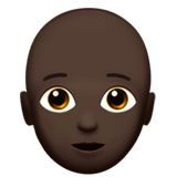 🧑🏿‍🦲 Erwachsener: Dunkle Hautfarbe, Glatze Emoji von Apple