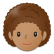 🧑🏽‍🦱 Erwachsener: Mittlere Hautfarbe, Lockiges Haar Emoji von Samsung