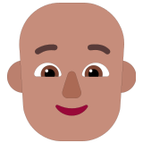 🧑🏽‍🦲 Person: Medium Skin Tone, Bald, Emoji by Microsoft