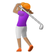 🏌🏽‍♀️ Woman Golfing: Medium Skin Tone, Emoji by Samsung