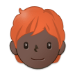 🧑🏿‍🦰 Erwachsener: Dunkle Hautfarbe, Rotes Haar Emoji von Samsung