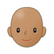 🧑🏽‍🦲 Person: Medium Skin Tone, Bald, Emoji by Samsung