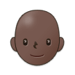 🧑🏿‍🦲 Erwachsener: Dunkle Hautfarbe, Glatze Emoji von Samsung