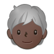 🧑🏿‍🦳 Erwachsener: Dunkle Hautfarbe, Weißes Haar Emoji von Samsung