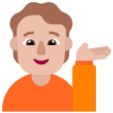 💁🏼 Personne Paume Vers Le Haut : Peau Moyennement Claire Emoji par Microsoft