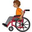 🧑🏽‍🦽 Person in Manual Wheelchair: Medium Skin Tone, Emoji by Samsung