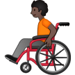 🧑🏿‍🦽 Person in Manual Wheelchair: Dark Skin Tone, Emoji by Samsung
