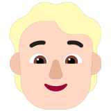 👱🏻 Person: Light Skin Tone, Blond Hair, Emoji by Microsoft