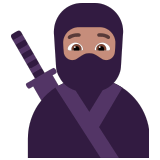 🥷🏽 Ninja: Mittlere Hautfarbe Emoji von Microsoft