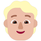 👱🏼 Person: Medium-Light Skin Tone, Blond Hair, Emoji by Microsoft