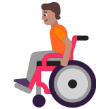 🧑🏽‍🦽 Person in Manuellem Rollstuhl: Mittlere Hautfarbe Emoji von Microsoft