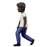 🚶🏿 Person Walking: Dark Skin Tone, Emoji by Apple