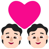 💑🏻 Couple with Heart: Light Skin Tone, Emoji by Microsoft