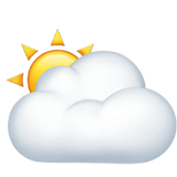 🌥️ Sun Behind Large Cloud, Emoji by Apple