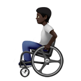 🧑🏿‍🦽 Person in Manual Wheelchair: Dark Skin Tone, Emoji by Apple