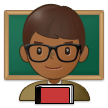 👨🏾‍🏫 Man Teacher: Medium-Dark Skin Tone, Emoji by Samsung