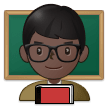 👨🏿‍🏫 Man Teacher: Dark Skin Tone, Emoji by Samsung
