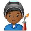 👨🏾‍🏭 Fabrikarbeiter: Mitteldunkle Hautfarbe Emoji von Samsung