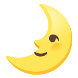 🌛 First Quarter Moon Face, Emoji by Google