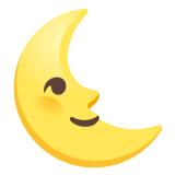 🌜 Last Quarter Moon Face, Emoji by Google