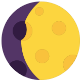 🌔 Waxing Gibbous Moon, Emoji by Microsoft