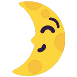 🌛 First Quarter Moon Face, Emoji by Microsoft