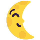 🌜 Last Quarter Moon Face, Emoji by Microsoft