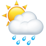 🌦️ Sun Behind Rain Cloud, Emoji by Apple