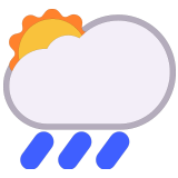 🌦️ Sun Behind Rain Cloud, Emoji by Microsoft